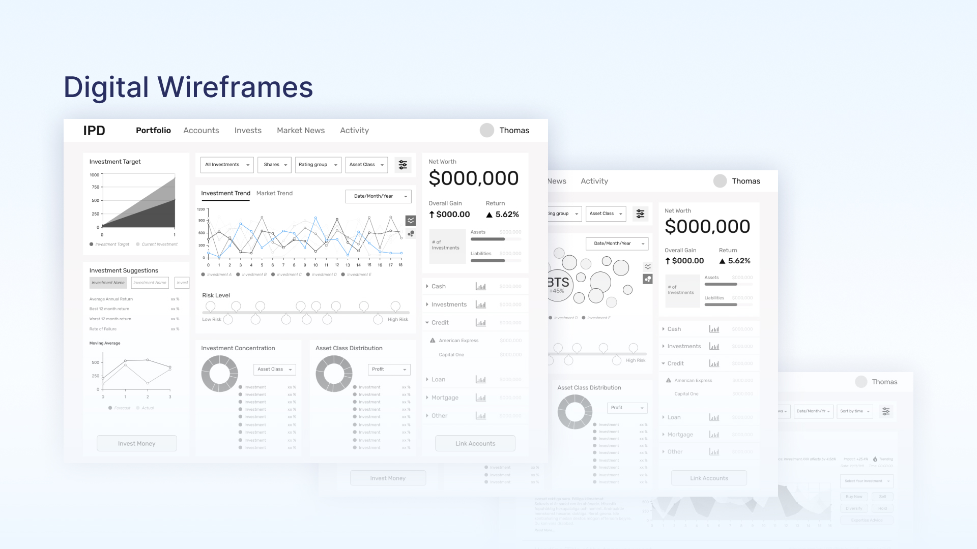 WealthTrack Digital Wireframe