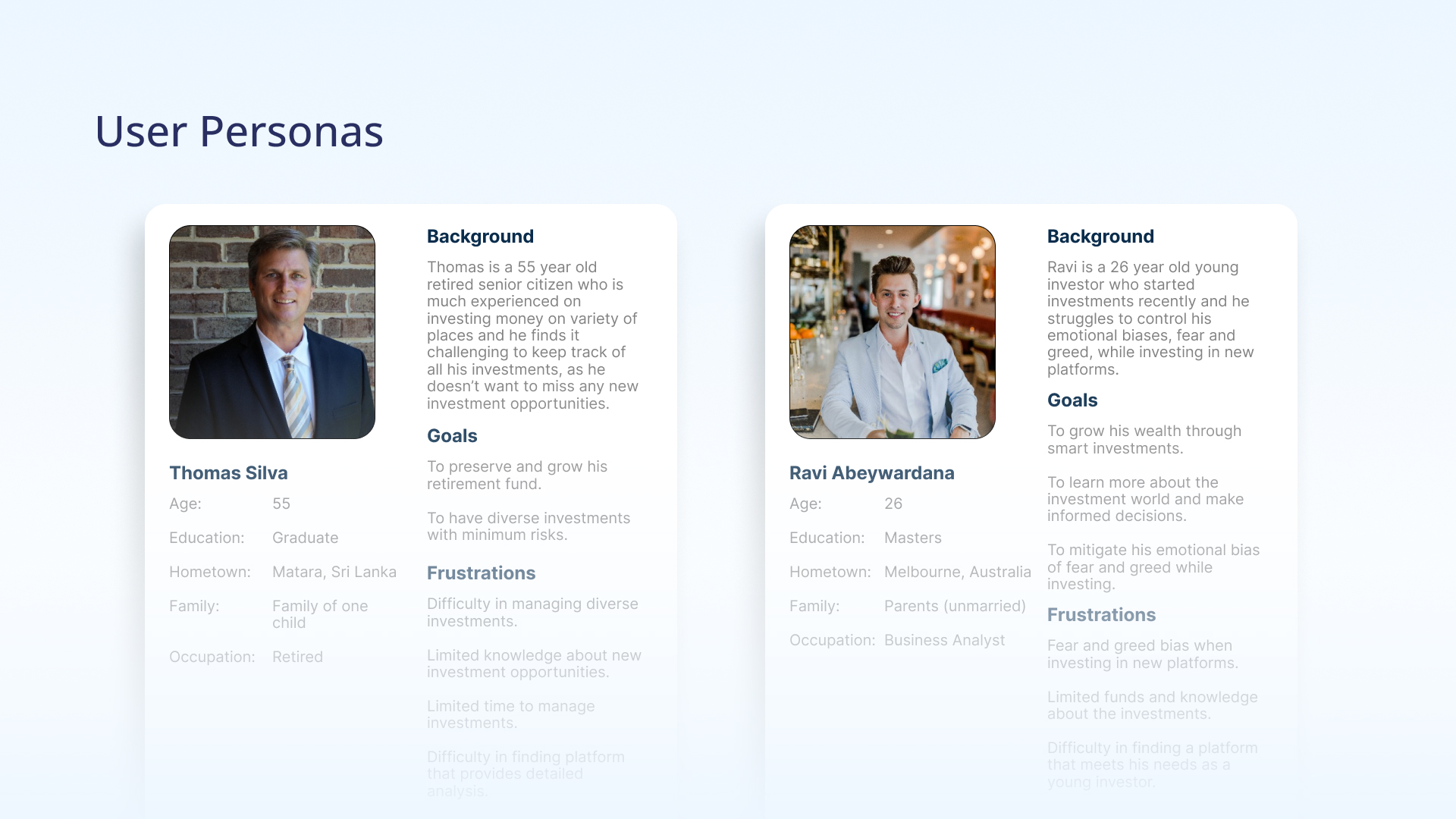 WealthTrack User Personas