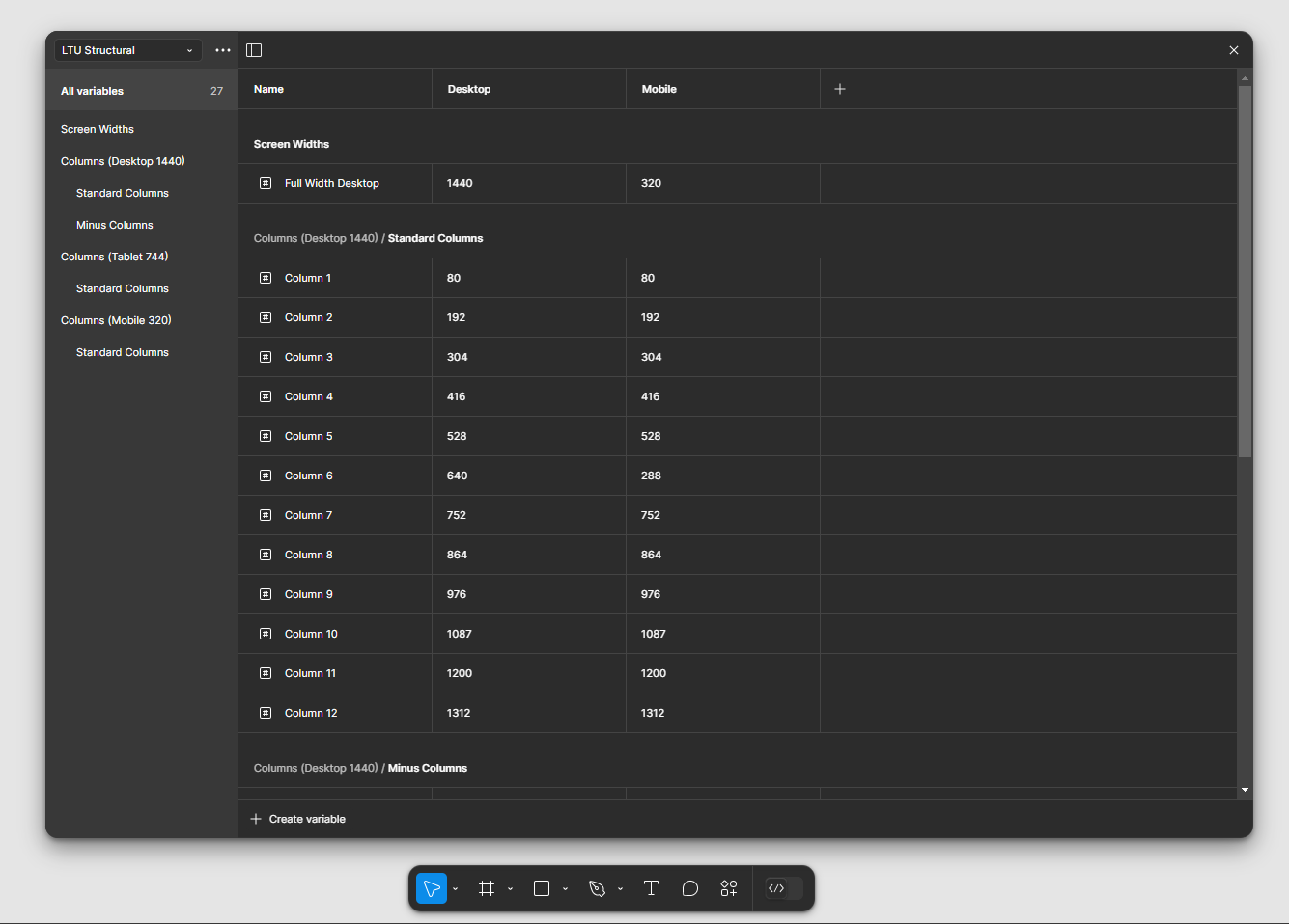 Local variables structural